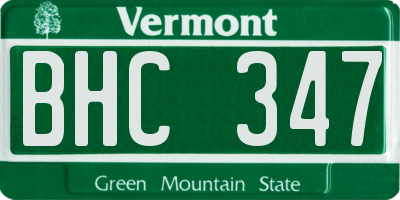 VT license plate BHC347