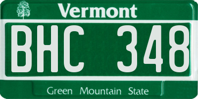 VT license plate BHC348