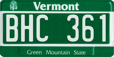VT license plate BHC361