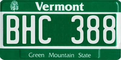 VT license plate BHC388