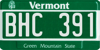 VT license plate BHC391