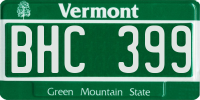 VT license plate BHC399