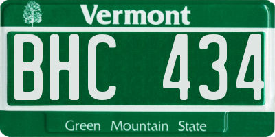 VT license plate BHC434