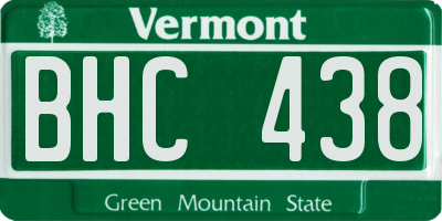 VT license plate BHC438