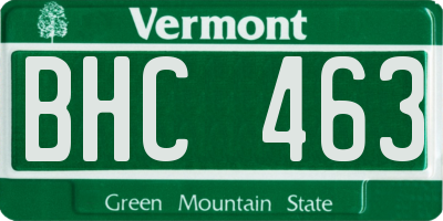 VT license plate BHC463