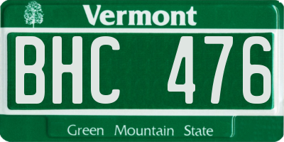 VT license plate BHC476
