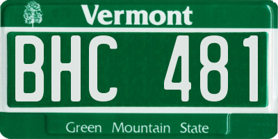 VT license plate BHC481