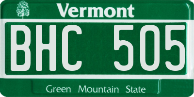 VT license plate BHC505