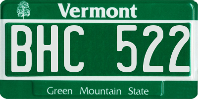 VT license plate BHC522