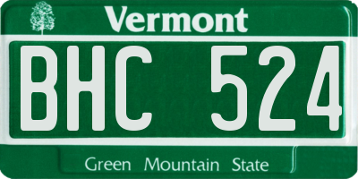 VT license plate BHC524