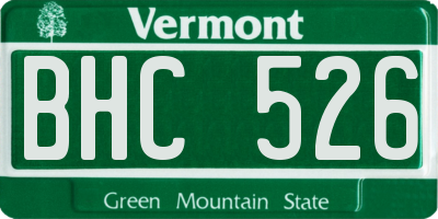 VT license plate BHC526