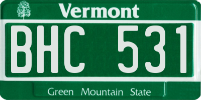 VT license plate BHC531