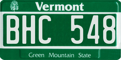 VT license plate BHC548