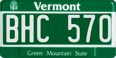VT license plate BHC570
