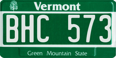 VT license plate BHC573