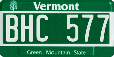 VT license plate BHC577