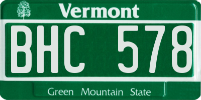 VT license plate BHC578