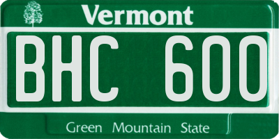 VT license plate BHC600