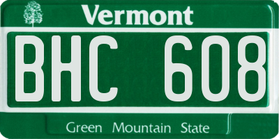 VT license plate BHC608