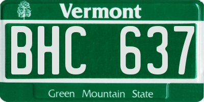 VT license plate BHC637