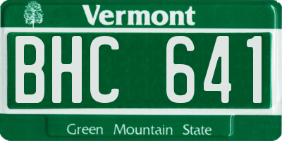 VT license plate BHC641