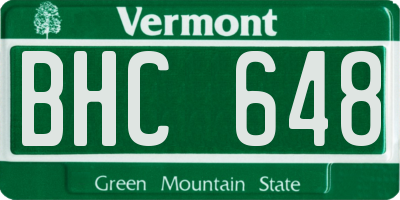VT license plate BHC648
