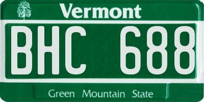 VT license plate BHC688