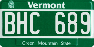 VT license plate BHC689