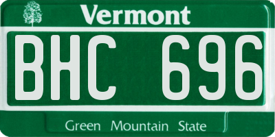VT license plate BHC696