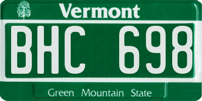 VT license plate BHC698