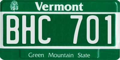 VT license plate BHC701