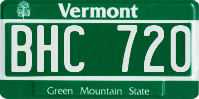 VT license plate BHC720