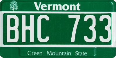 VT license plate BHC733