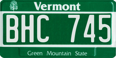 VT license plate BHC745