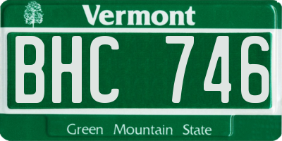 VT license plate BHC746