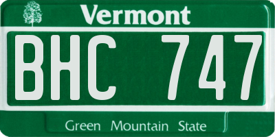 VT license plate BHC747