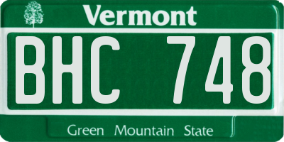 VT license plate BHC748