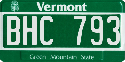VT license plate BHC793