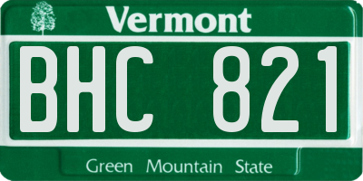 VT license plate BHC821
