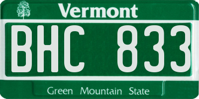 VT license plate BHC833