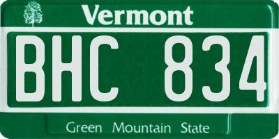 VT license plate BHC834