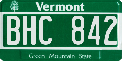 VT license plate BHC842