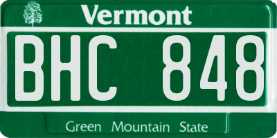 VT license plate BHC848