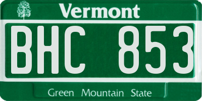 VT license plate BHC853