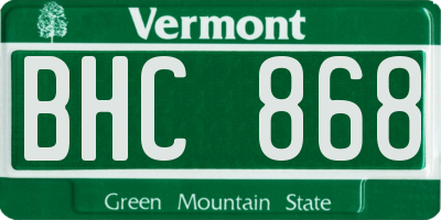 VT license plate BHC868
