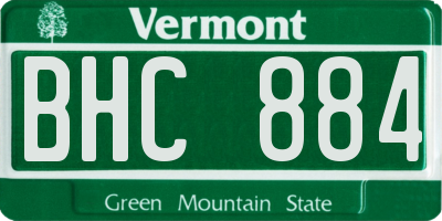 VT license plate BHC884