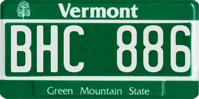 VT license plate BHC886