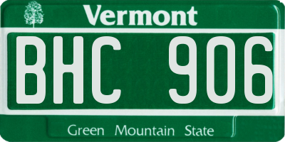 VT license plate BHC906