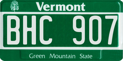 VT license plate BHC907