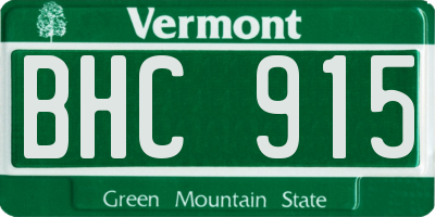 VT license plate BHC915